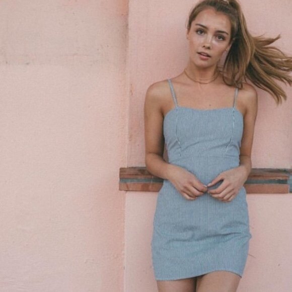 Brandy Melville Karla Pinstripe Mini Dress - Picture 2 of 5